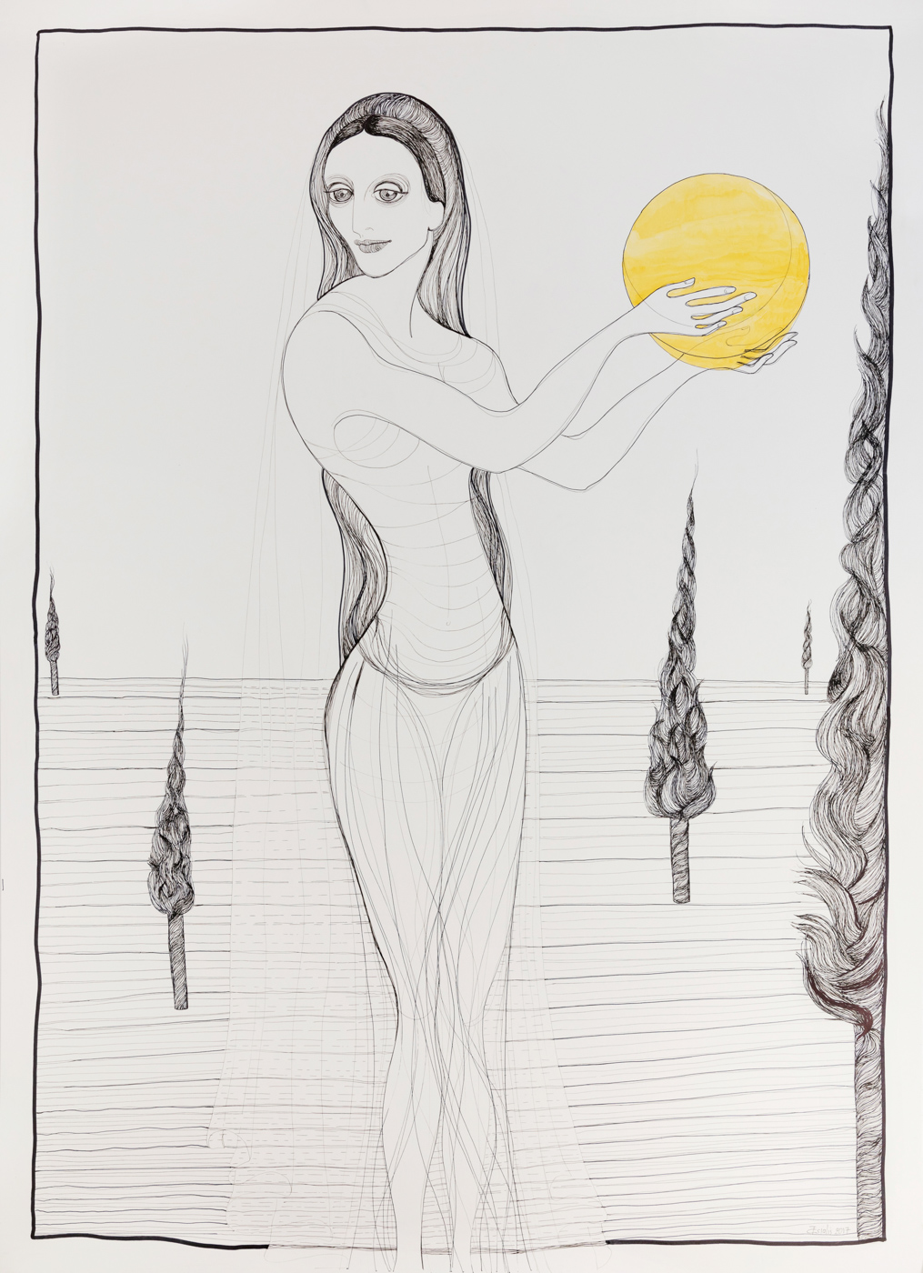 Kalypsos Dienerin - Nymphe mit Mond in den Händen