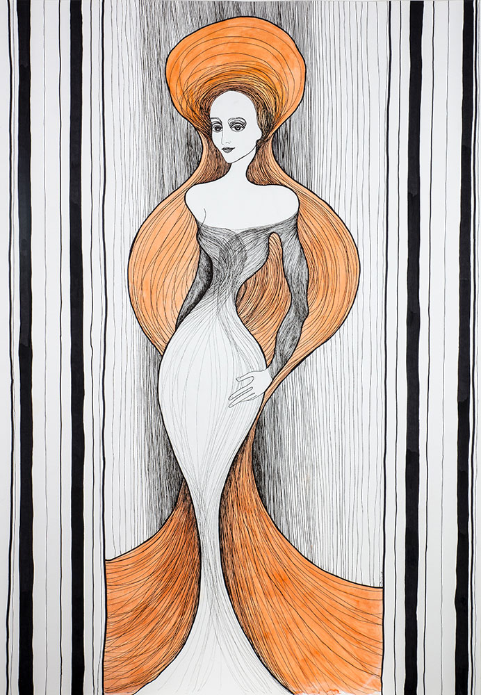 Kalypsos Dienerin - Nymphe mit orangenen Haaren